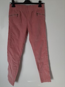 Dekliške roza žametne raztegljive hlače 13-14 L