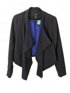 Črna jakna / suknjič brez zapenjanja S