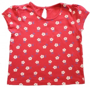 Rdeča kratka majica rože Matalan 12-18 M