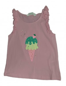 Roza majica s sliko sladoleda 7-8 L