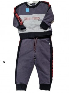 Komplet siva trenirka mini crew 9-12 M