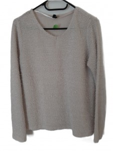 Dekliški krem pulover z resicami 12+ L