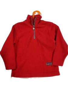 Rdeč flis pulover z delno zadrgo 5-6 L