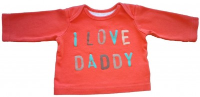 Oranžna dolga majica i love daddy 0-3 M