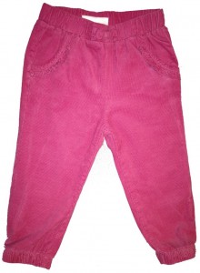 Roza dolge žametne hlače s patentom So Cute 12-18 M