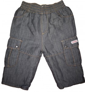 Tople podložene hlače videz jeansa 3-6 M