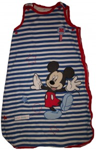 Modra črtasta spalna vreča tanjša Mickey Mouse 0-6 M