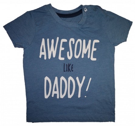 Modra kratka majica awesome daddy 6-9 M