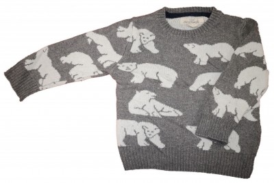 Siv pleten pulover medvedi 3-4 L