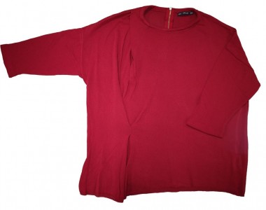 Rdeč pleten pulover 3/4 rokav M