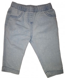 Modre jeggins hlače tanke z vzorčki 3-6 M