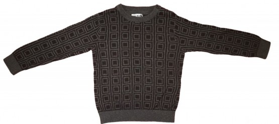 Črn pleten pulover vzorci 12-18 M