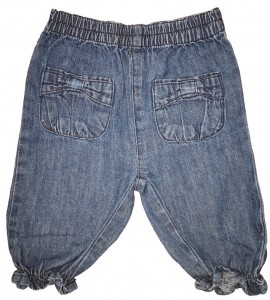 Jeans hlače s patentom in elastičnim pasom 3-6 M
