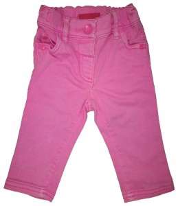 Dolge roza jeans hlače 3-6 M