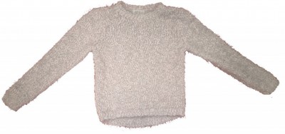 Siv pleten kosmat pulover 7-8 L