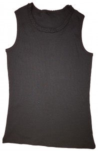 Črna črtasta spodnja majica 10-12 L
