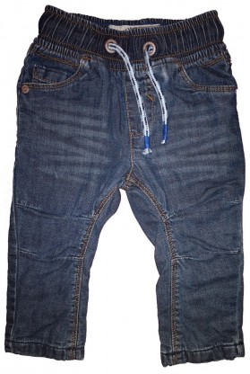 Dolge jeans podložene hlače 3-6 M