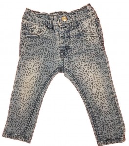 Modre jeans hlače živalski vzorec 9-12 M
