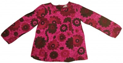 Vijolična dolga bluzica z rožami 3-4 L