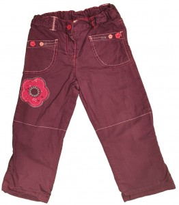 Vijolične dolge hlače podložene z bombažem 3-4 L