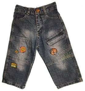 Jeans široke hlače z vezeninami 12-18 M