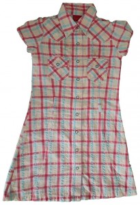 Pisana karirasta oblekica srajčka 3-4 L