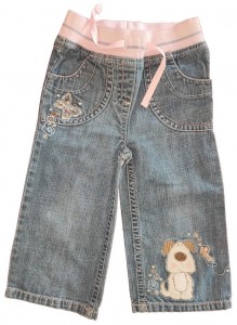 Jeans dolge hlače z našitkom psa 18-24 M