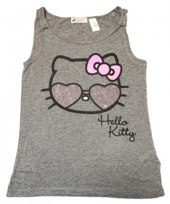 Siva majica brez rokavov Hello Kitty 11-12 L
