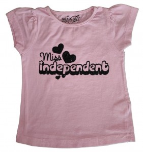 Roza kratka majica Miss independent 2-3 L