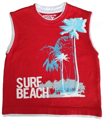Rdeča majica brez rokavov surf beach 4-5 L