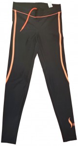 Črne dolge športne hlače z oranžno črto XS