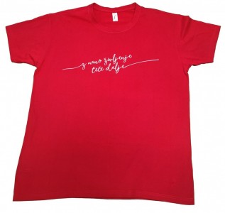 Rdeča kratka majica z napisom XL