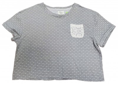 Siva pletena kratka majica krajši model XL