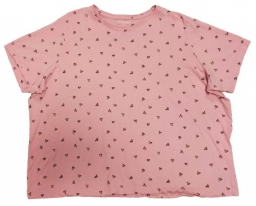 Roza kratka majica srčki krajši model XL