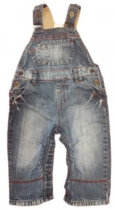 Modre jeans hlače na naramnice 12-18 M