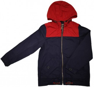 Modra prehodna jaknica s kapuco 5-6 L