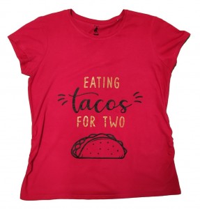 Rdeča nosečniška kratka majica tacos XL