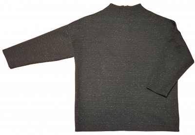 Črn pulover z višjim ovratnikom 3/4 rokav M