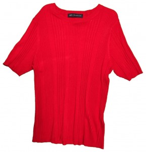 Rdeča pletena kratka majica M/L