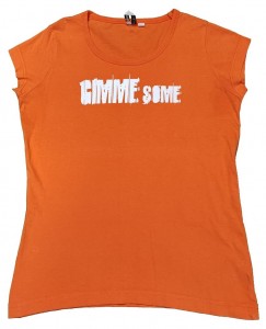 Oranžna kratka majica z napisom L
