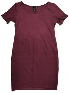 Vinsko rdeča nosečniška obleka kratek rokav S