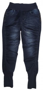 Modre jeans elastične hlače na patent 9-10 L