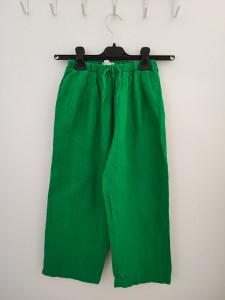Zelene lanene 3/4 široke hlače 7-8 L