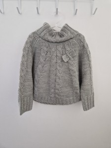 Siv pleten pulover/pončo 18-24 M