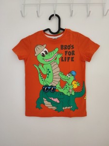 Oranžna kratka majica krokodili 5-6 L
