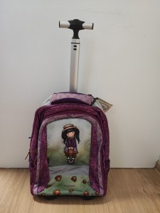 Vijolična šolska torba/nahrbtnik na kolesih deklica