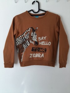 Rjav pulover z zebro 8-9 L