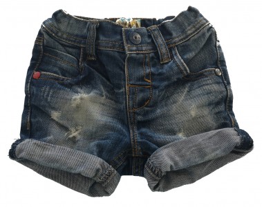 Jeans kratke hlače z regulacijo obrabljen videz 3-6 M