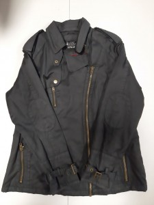Temno siva prehodna jakna z zadrgo XL