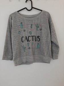 Siv pulover s kaktusi 13-14 L